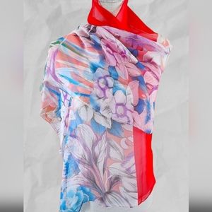 Lightweight Chiffon Fashion Scarf Sheer Print Sarong Wrap